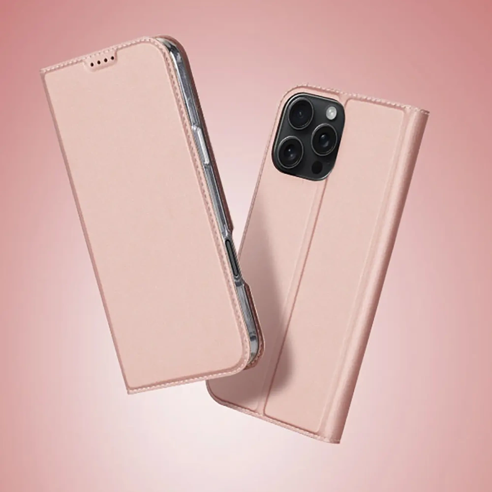 Etui z klapką Dux Ducis Skin Pro do Apple iPhone 16 Pro różowe