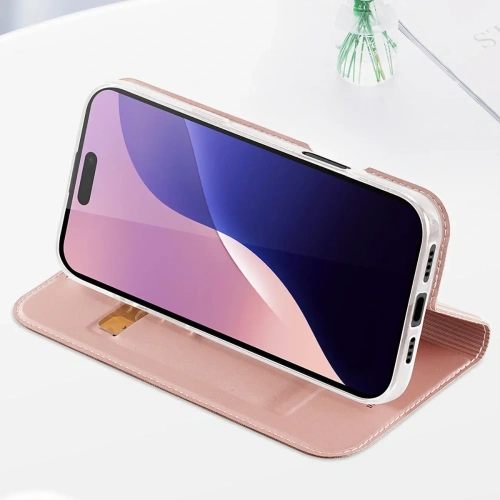 Etui z klapką Dux Ducis Skin Pro do Apple iPhone 16 Pro różowe