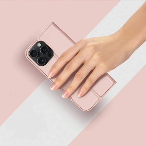 Etui z klapką Dux Ducis Skin Pro do Apple iPhone 16 Pro Max różowe
