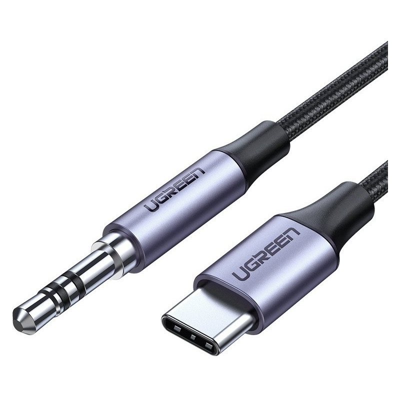 Ugreen Distributor - 6957303836338 - UGR440GRY - UGREEN mini jack 3,5mm AUX to USB-C Cable 1 m (deep gray) - B2B homescreen