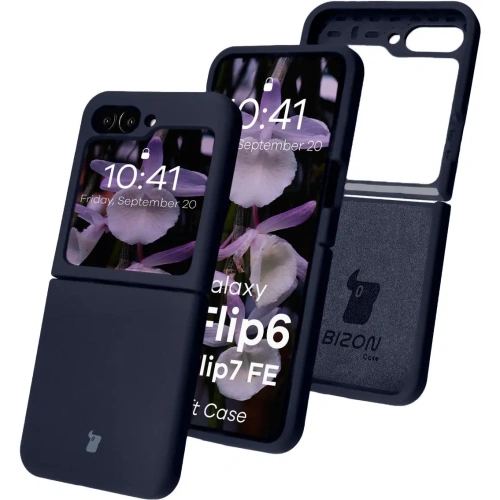 Silikonowe etui Bizon Soft Case do Samsung Galaxy Z Flip7 FE / Z Flip6 ciemnoniebieskie