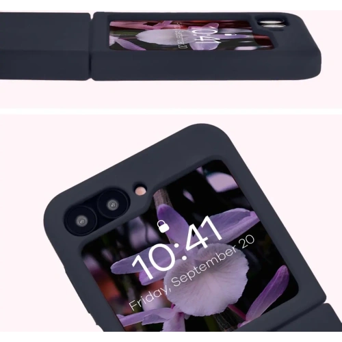 Silikonowe etui Bizon Soft Case do Samsung Galaxy Z Flip7 FE / Z Flip6 ciemnoniebieskie