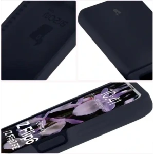 Silikonowe etui Bizon Soft Case do Samsung Galaxy Z Flip7 FE / Z Flip6 ciemnoniebieskie