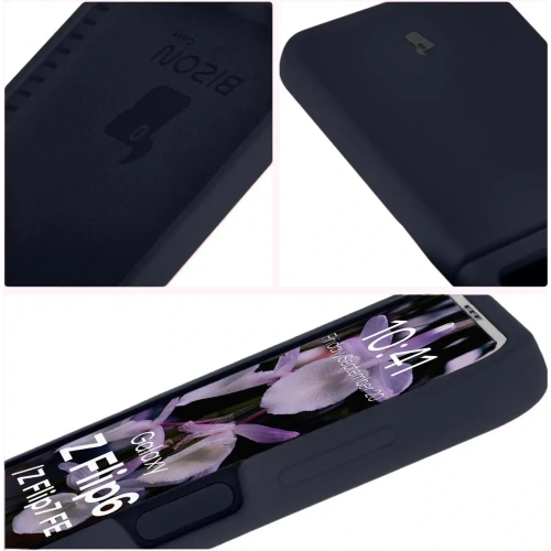 Silikonowe etui Bizon Soft Case do Samsung Galaxy Z Flip7 FE / Z Flip6 ciemnoniebieskie