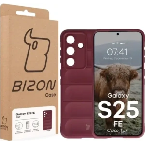 Pancerne etui Bizon Case Tur do Samsung Galaxy S25 FE burgundowe