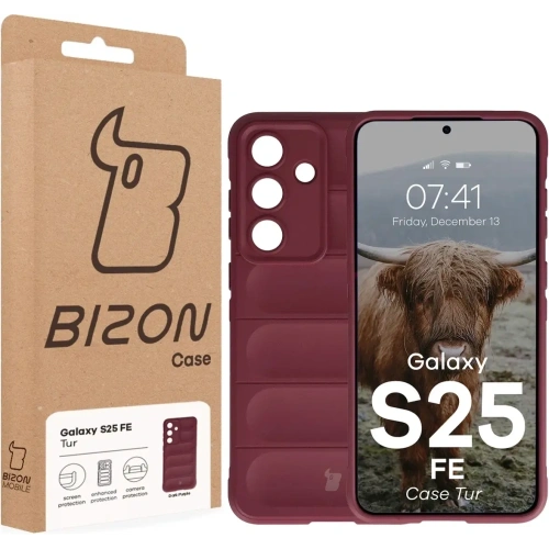 Pancerne etui Bizon Case Tur do Samsung Galaxy S25 FE burgundowe