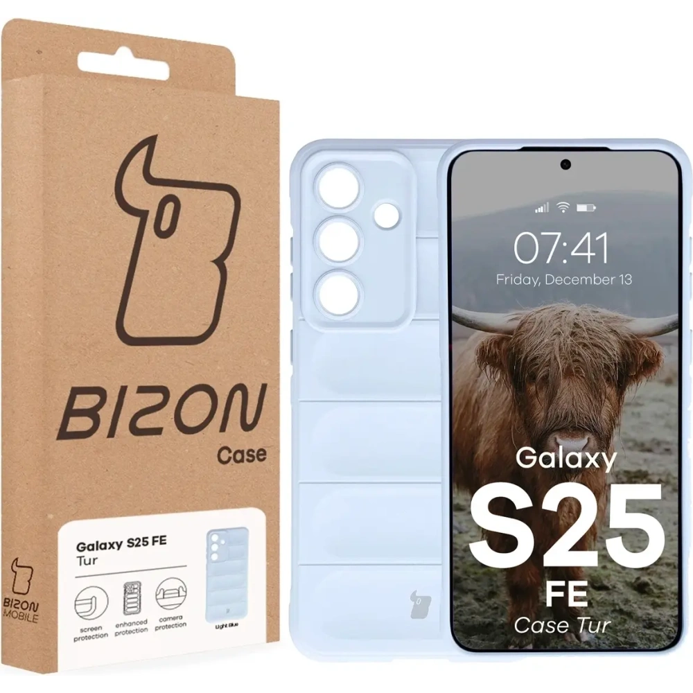 Pancerne etui Bizon Case Tur do Samsung Galaxy S25 FE jasnoniebieskie
