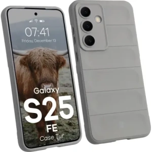 Pancerne etui Bizon Case Tur do Samsung Galaxy S25 FE jasnoszare