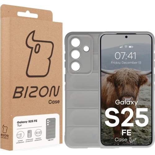 Pancerne etui Bizon Case Tur do Samsung Galaxy S25 FE jasnoszare