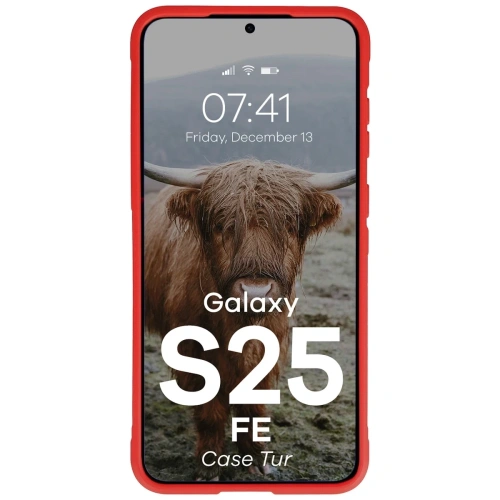 Pancerne etui Bizon Case Tur do Samsung Galaxy S25 FE czerwone