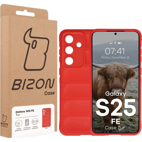 Pancerne etui Bizon Case Tur do Samsung Galaxy S25 FE czerwone