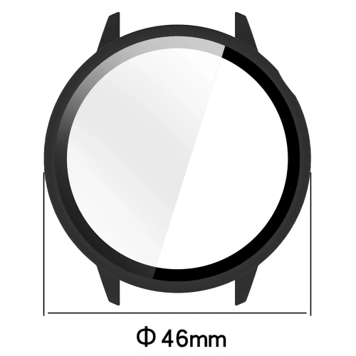 Etui ze szkłem do zegarka Bizon Case+Glass Watch do OnePlus Watch 3 43mm czarne