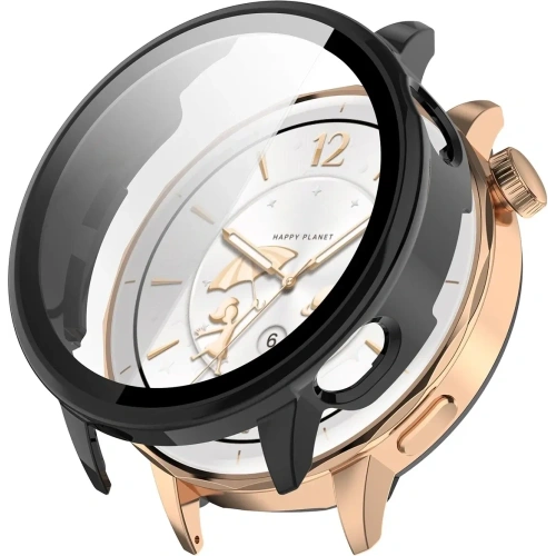 Etui ze szkłem do zegarka Bizon Case+Glass Watch do OnePlus Watch 3 43mm czarne