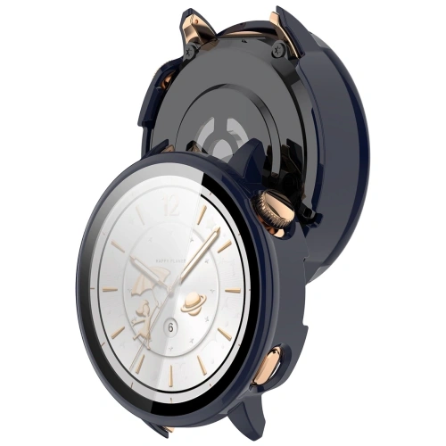 Etui ze szkłem do zegarka Bizon Case+Glass Watch do OnePlus Watch 3 43mm niebieskie