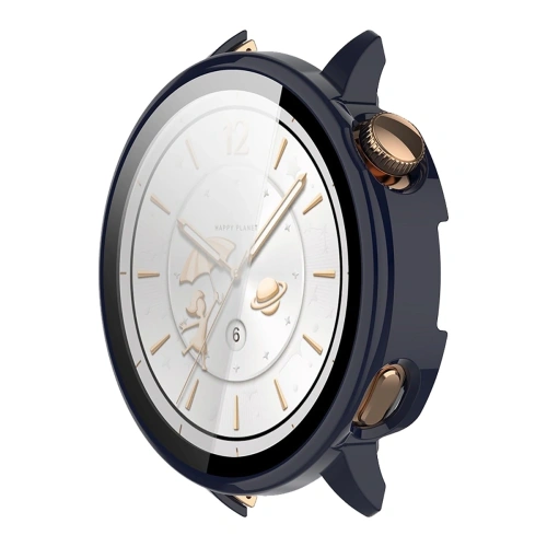 Etui ze szkłem do zegarka Bizon Case+Glass Watch do OnePlus Watch 3 43mm niebieskie