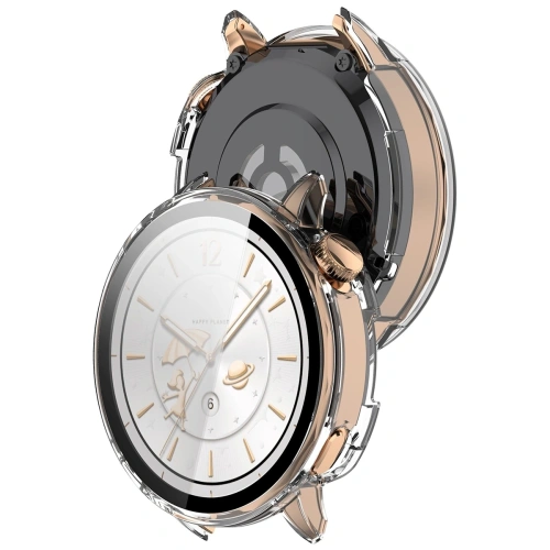 Etui ze szkłem do zegarka Bizon Case+Glass Watch do OnePlus Watch 3 43mm przeźroczyste