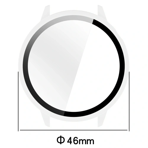 Etui ze szkłem do zegarka Bizon Case+Glass Watch do OnePlus Watch 3 43mm przeźroczyste