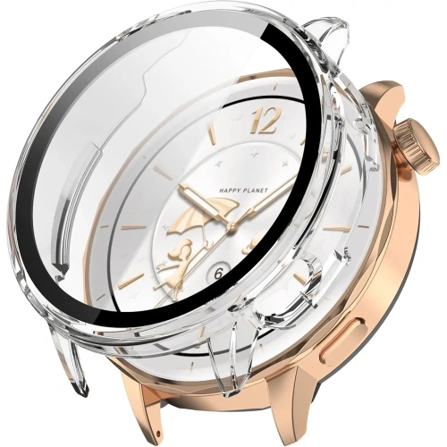 Etui ze szkłem do zegarka Bizon Case+Glass Watch do OnePlus Watch 3 43mm przeźroczyste