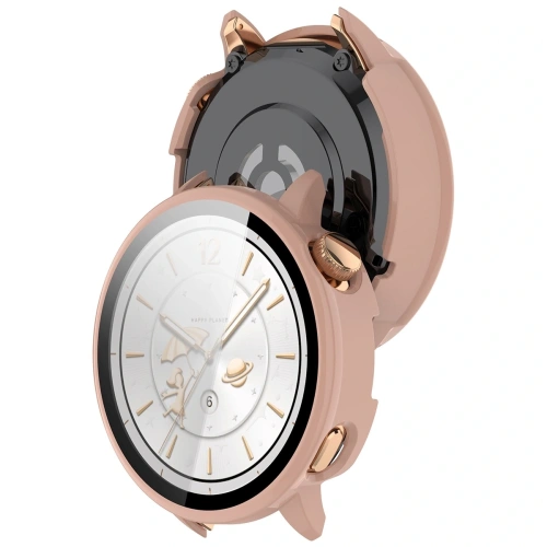 Etui ze szkłem do zegarka Bizon Case+Glass Watch do OnePlus Watch 3 43mm różowe