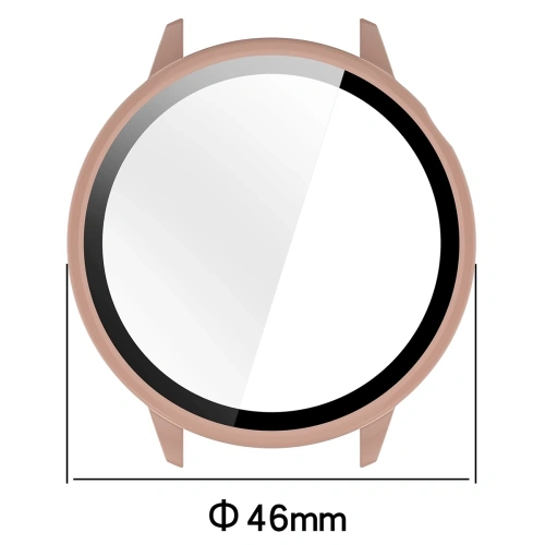 Etui ze szkłem do zegarka Bizon Case+Glass Watch do OnePlus Watch 3 43mm różowe