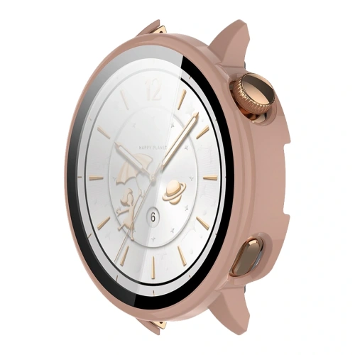 Etui ze szkłem do zegarka Bizon Case+Glass Watch do OnePlus Watch 3 43mm różowe