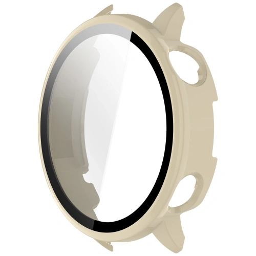 Etui ze szkłem do zegarka Bizon Case+Glass Watch do OnePlus Watch 3 43mm beżowe