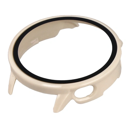 Etui ze szkłem do zegarka Bizon Case+Glass Watch do OnePlus Watch 3 43mm beżowe