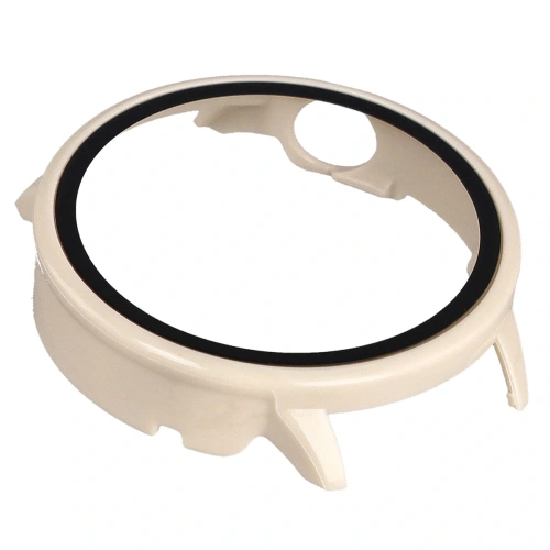 Etui ze szkłem do zegarka Bizon Case+Glass Watch do OnePlus Watch 3 43mm beżowe