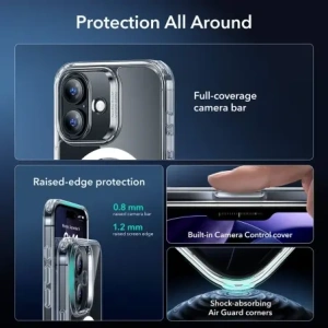 Zestaw ESR etui + szkło na ekran Classic Hybrid MagSafe & Tempered Glass do Apple iPhone 17 Clear