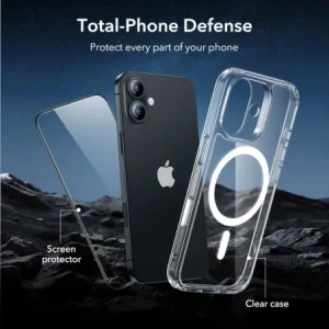 Zestaw ESR etui + szkło na ekran Classic Hybrid MagSafe & Tempered Glass do Apple iPhone 17 Clear