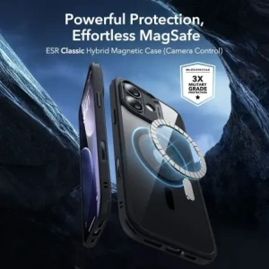 Zestaw ESR etui + szkło na ekran Classic Hybrid MagSafe & Tempered Glass do Apple iPhone 17 Clear/black