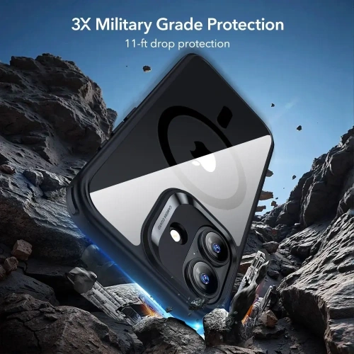 Zestaw ESR etui + szkło na ekran Classic Hybrid MagSafe & Tempered Glass do Apple iPhone 17 Clear/black