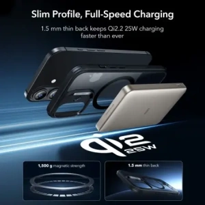 Zestaw ESR etui + szkło na ekran Classic Hybrid MagSafe & Tempered Glass do Apple iPhone 17 Clear/black