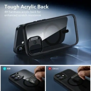 Zestaw ESR etui + szkło na ekran Classic Hybrid MagSafe & Tempered Glass do Apple iPhone 17 Clear/black