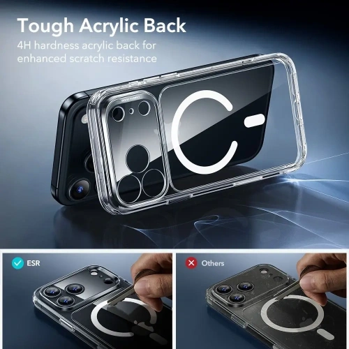 Zestaw ESR etui + szkło na ekran Classic Hybrid MagSafe & Tempered Glass do Apple iPhone 17 Pro Max Clear