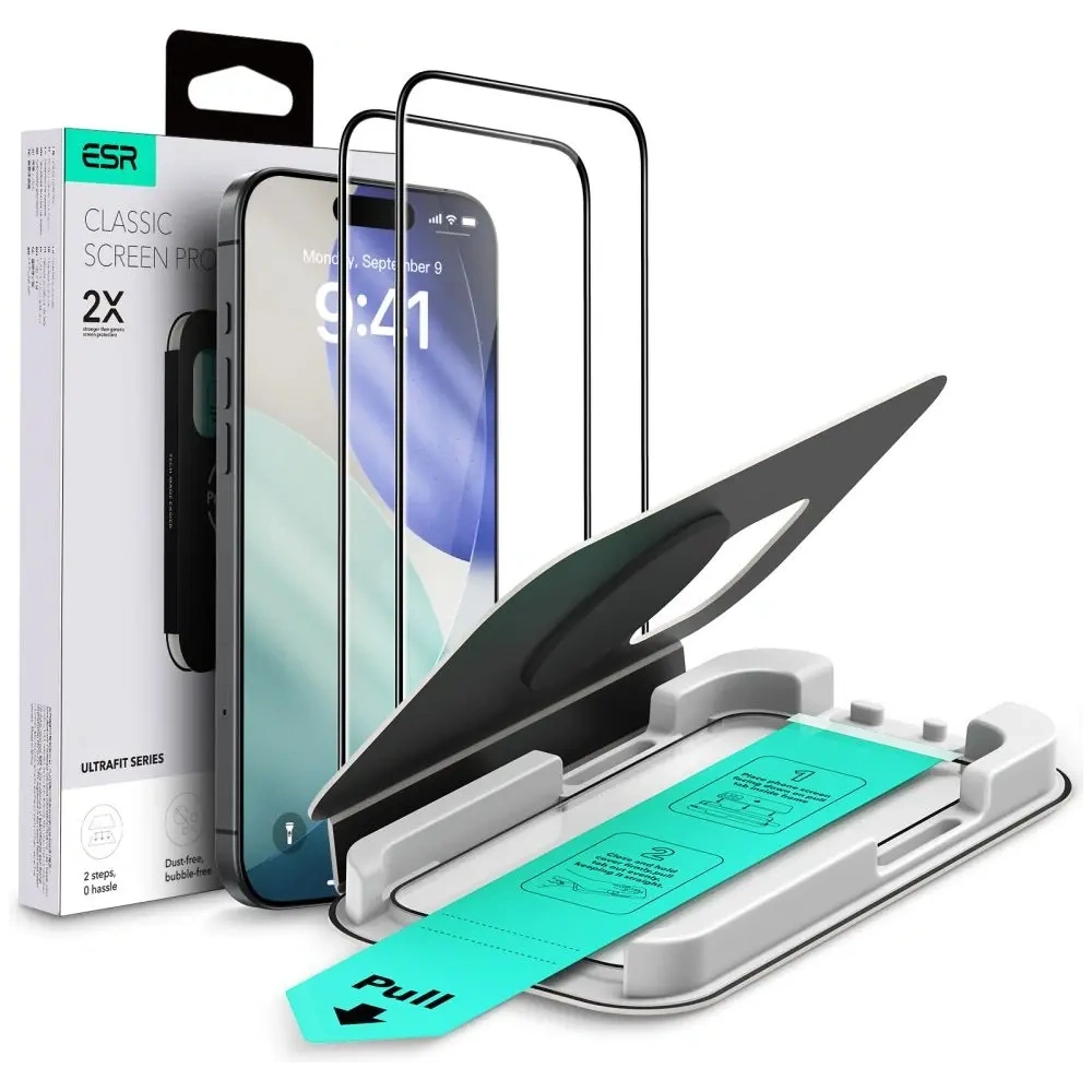 Szkło hartowane ESR Ultrafit Tempered Glass do Apple iPhone 16 Pro / 17 Clear [2 PACK]