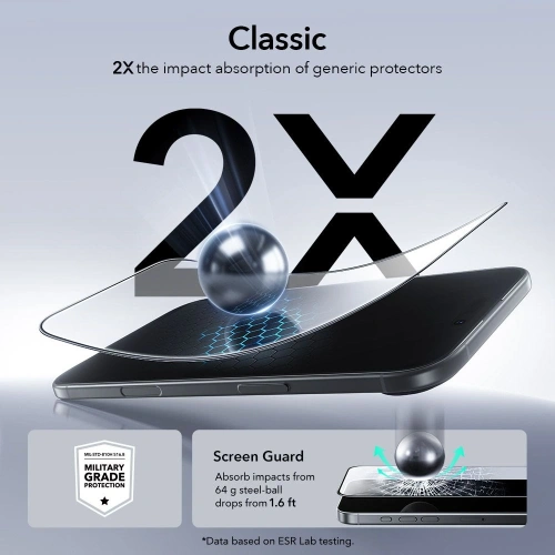 Szkło hartowane ESR Ultrafit Tempered Glass do Apple iPhone Air Clear [2 PACK]