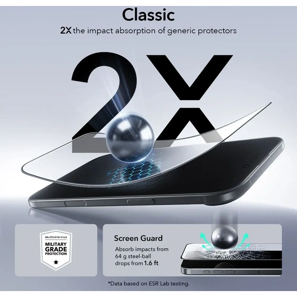 Szkło hartowane ESR Ultrafit Tempered Glass do Apple iPhone Air Clear [2 PACK]