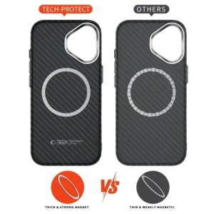Etui Tech-Protect Ion Carbon MagSafe do Apple iPhone 17 Black/silver