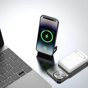 Powerbank bezprzewodowy Dudao K14S+ 10000mAh 20W USB-A / USB-C / MagSafe z podstawką biały