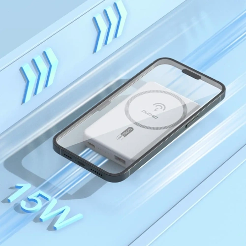 Powerbank bezprzewodowy Dudao K14S+ 10000mAh 20W USB-A / USB-C / MagSafe z podstawką biały