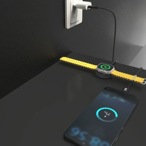 Ładowarka 2w1 Dudao A12 Max USB-C / Apple Watch, USB-C PD60W czarna