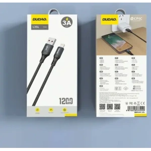 Kabel w oplocie Dudao 3A 30W L3SL USB-A / Lightning 1.2m czarny