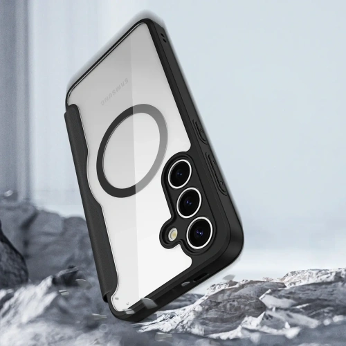 Etui z klapką Dux Ducis Skin X Pro MagSafe do Samsung Galaxy S25+ Plus czarne