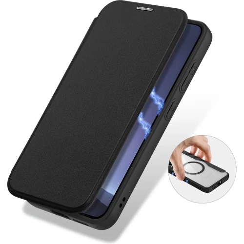 Etui z klapką Dux Ducis Skin X Pro MagSafe do Samsung Galaxy S25+ Plus czarne