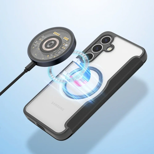 Etui z klapką Dux Ducis Skin X Pro MagSafe do Samsung Galaxy S25+ Plus czarne