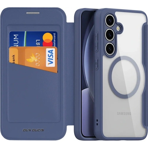 Etui z klapką Dux Ducis Skin X Pro MagSafe do Samsung Galaxy S25+ Plus niebieskie
