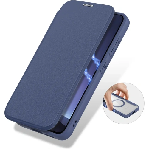 Etui z klapką Dux Ducis Skin X Pro MagSafe do Samsung Galaxy S25+ Plus niebieskie