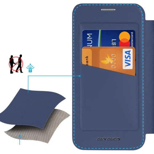 Etui z klapką Dux Ducis Skin X Pro MagSafe do Samsung Galaxy S25+ Plus niebieskie