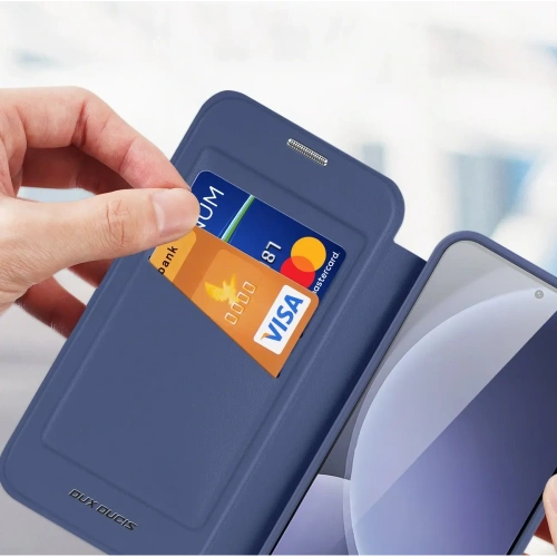 Etui z klapką Dux Ducis Skin X Pro MagSafe do Samsung Galaxy S25+ Plus niebieskie